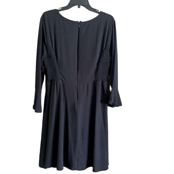 Old Navy Black Long Sleeve Fit & Flare Midi Dress Size XL - Picture 7 of 12